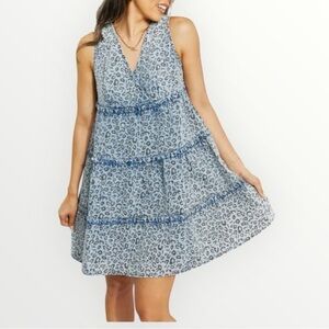 Oddi Wild One Washed Denim Leopard Dress